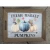 Image 1 : Decorative Lot: Pumpkin Tray, Wall Clock, Metal Panel