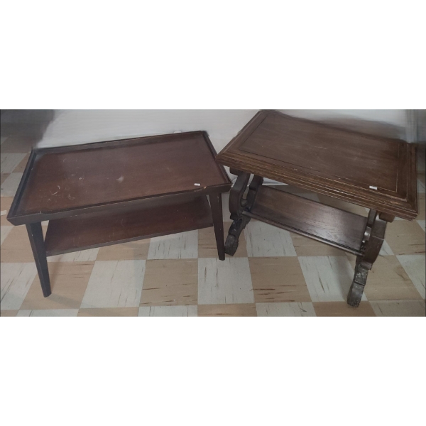 Side Table w/ Shelf 17 W, 30 D, 17 T  and End Table w/ Scroll Design Legs 18 W, 26 D, 22 T