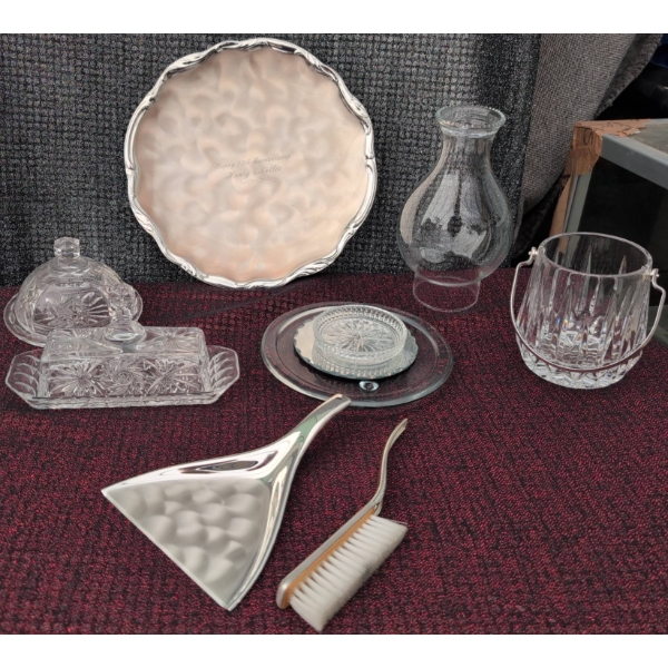 WMF Ikora Crumb Set and Assorted Cut Glass Tableware