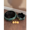 Image 9 : Blue Mountain Pottery Vessels w/ Fat Lava Jug Onyx Lamp Base Wooden Candlestick Holders & More