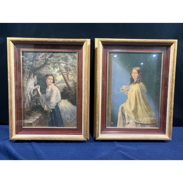 Pair of George Baxter Prints - Secret Lovebox and The Bridesmaid, both are 12Wx16H