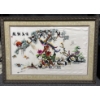 Image 1 : Framed Chinese Silk Embroidery of Phoenix Among Birds and Floral Motifs
