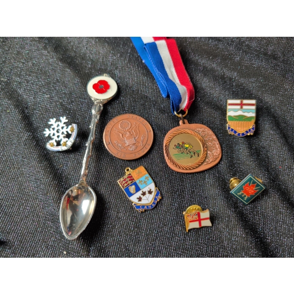 Vintage Medals Badges Pins Medallions & Decorative Spoon  