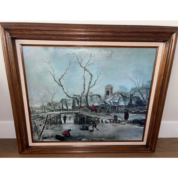 "Winter Landscape" by Dutch Master Jan Van De Cappelle  Frozen River  Cottages  Trees