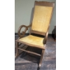 Image 1 : Mid Century Oak Upholstered Nursing Rocker 36"Tall