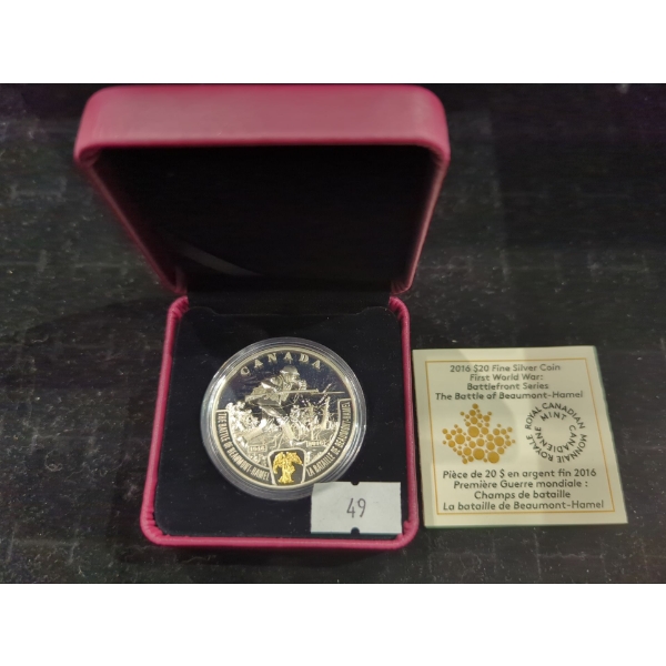  2016 First World War: Battlefront Series The Battle of Beaumont-Hamel Proof Silver 99.99 31.39g