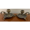 Image 3 : Vintage Ornate Sculpted Italian Brass Candle Stick Holders 7T