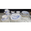 Image 10 : Royal Albert Crown China Blue and White Tea Set with Gilded Edges, 22 Pieces