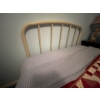 Image 2 : cream coloured enamel, headboard and frame, bedding and mattress, not included size double