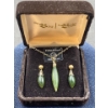 Image 1 : Jade Necklace & Earrings With Sterling Silver