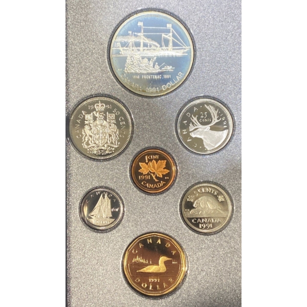 1991 Silver & Aureate Dollar Coin Proof Set
