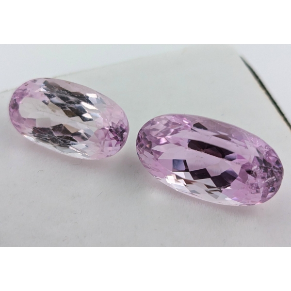 29.19 ct Certified Pink Kunzite gemstone Pair ($14,450 Appraisal)