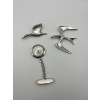 Image 2 : a vintage Sarah Coventry Mister Siegel Brooch from 1974, with vintage pewter brooch featuring a flyi