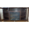 Image 2 : Elegant Wooden Cabinet w/ Built in Fire Place  Glass Doors (Damage on Bottom Corner) 60w x 20d x 35t