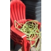 Image 4 : Set of 4 Stackable Red Resin Muskoka Chairs 31 w, 46 h, 22 d and Garden Hose 