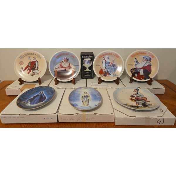 Decorative Plate Collection By Norman Rockwell (1996-99, Mary, Fishing; 8W Each), Nativity Decor Cup