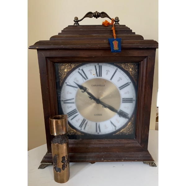 Caravel Westminster Chime Clock w/ Bronze Candle Holder 14T