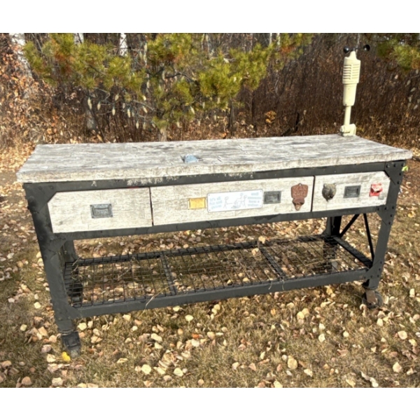 Duramax 3 Drawer Rolling Industrial Workbench W/Wooden Top  72x24"