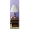 Image 1 : Wooden Side Table w/ Lamp - Table is 22T