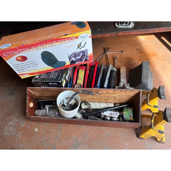  boat cover jacks Jack stand toolbox full of balls for hitches and a heavy duty hitch along with a n