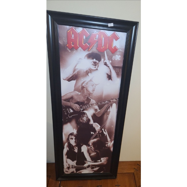 AC/DC Framed Print, No Glass 15 x 37 
