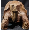 Image 1 : Hand-Carved Wooden Land Turtle Figurine, 10 Inches Long