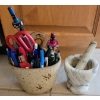 Image 2 : Junk Drawer Goodies - Trays Marble Mortar & Pestal Stonewear Pottery Cement Door Weight & More