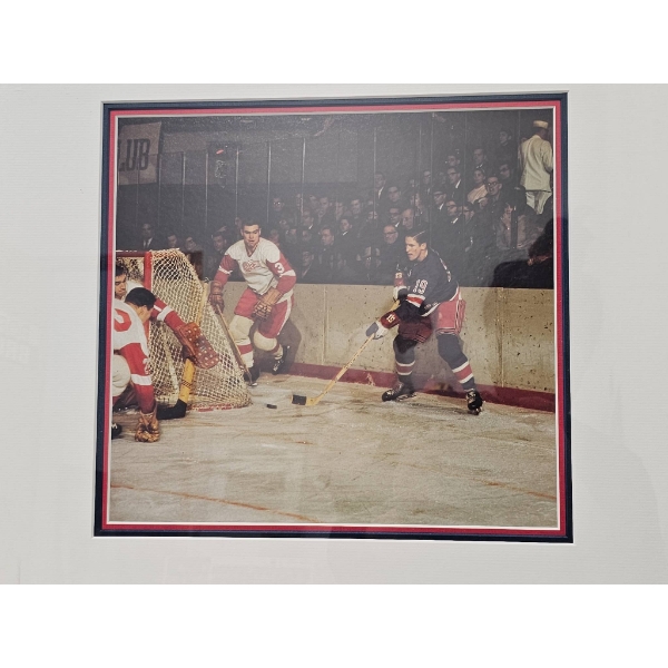 Framed Vintage Hockey Prints Featuring Game Scenes (20" Width x 19" Height)