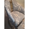 Image 2 : Accent Chair w/ "Jungle" Upholstery 26 W, 21 D, 34 T and Footstool 16 W, 12 D, 9 T