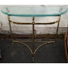 Image 2 : Brass Table with Glass Top (27" X 12" X 34")
