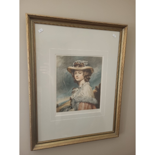 Print of Woman Wearing Hat, Artist: Sydney E. Wilson, 20.5 x 26 Framed Under Glass