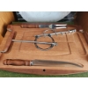 Image 4 : Stag Horn Handled Cutlery Set With Carving Tools, Cutting Board, and Turkey Platter