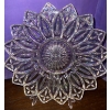 Image 2 : Trio of Federal Glass Petal Celestial Serving Dishes/Bowl- Clear Iridescent (12"tallx3)
