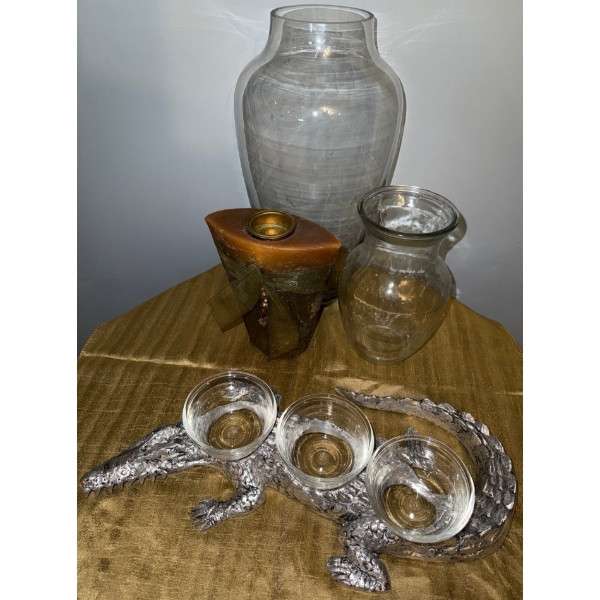 Decorative Vessels & Decor  - Alligator Dip Caddy Unique Aromatherapy Candle & More
