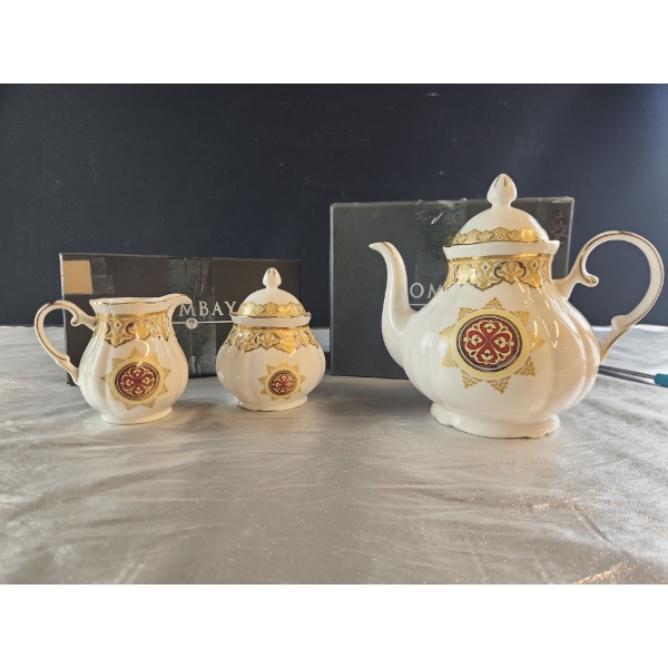 Bombay Company Teapot, Cream and Sugar Pot