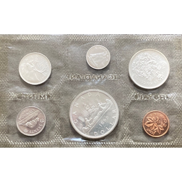 1965 Canadian Uncirculated Coin Set 80% Silver 1.11 Ounces