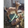 Image 1 : Concrete Garden Deer 17 W, 12 D, 25 T and Smaller One Broken Ear as Shown