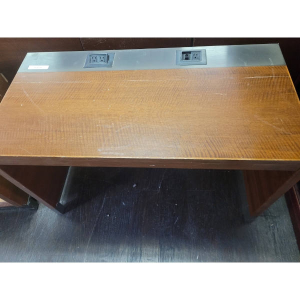 Wooden Desk with Cable Management Cutouts