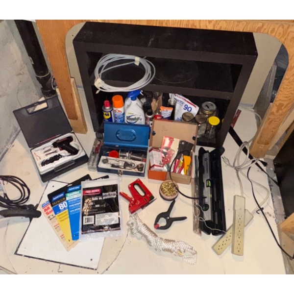 Cupboard Under The Stairs Tools and Rolling Tool Cart