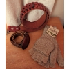 Image 2 : Outdoor Survivalist Essentials - New Woolen Convertible Gloves/Mitts Genuine Leather Hunting Belt  