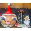 Image 4 : Antique Holiday Novelties Santa Trinket Box Velvet Wind UP Music Box/Bell w/ Hand Painted Egg & More