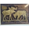 Image 4 : Framed Metallic Art Pieces Feature Wildlife Designs Including Bison And Moose 16''*13'' INCHES.