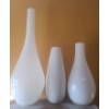 Image 1 : Set of 3 White Glass Vases- 18 T, 12 T, 11 T