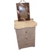 Image 1 : Three-Drawer Painted Wood Chest with Framed Wall Mirror