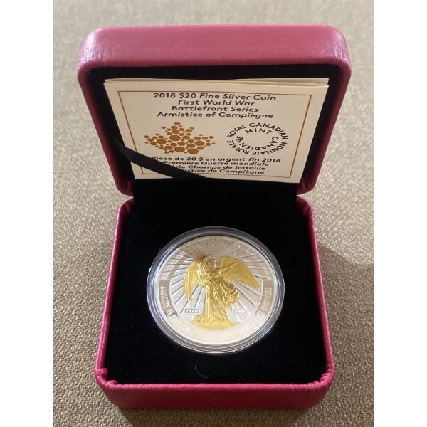2018 $20 Fine Silver Coin: Armistice of Compiegne, Royal Canadian Mint