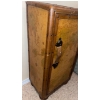 Image 3 : Vintage Map Design Leather Butler Style Cabinet/Hutch- Storage Chest