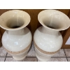 Image 2 : Ivory Ceramic Vase Pairing w/ Jute Accents 19T