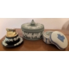 Image 1 : Wedgwood Jasperware Items: Box, Trinket Dish, and Tabletop Lighter