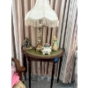 Image 1 : collection vintage decorative items including brass table lamp with a fringed fabric shade much more