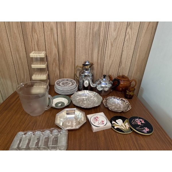 Kitchenware Incl. Plates (Dorset England Hand Painted, Colonial), Serving Trays, Teapot and More! 